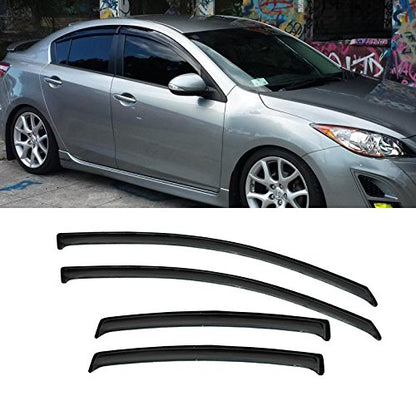 Rain Guards Compatible with Mazda 3 2004 (4 Count)