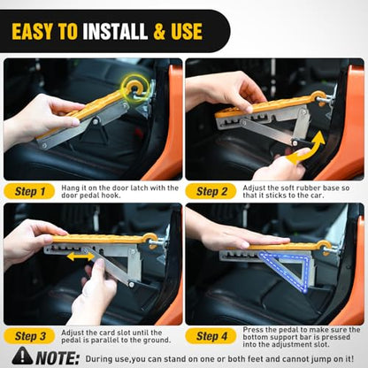 Car Door Step Universal Aluminum Latch Step for Car Roof Access Portable Folding Car Door Latch Hook Step Multi