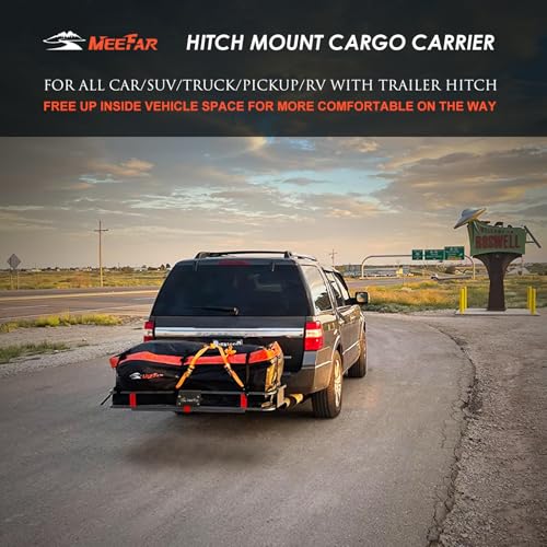 Hitch Mount Cargo Carrier Rack Basket 60"*25"*6"+Waterproof Bag 25 Cu.Ft
