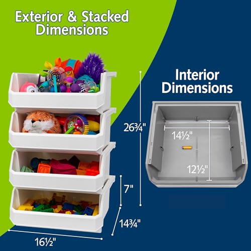 Extra Large Stackable Plastic Storage Bins