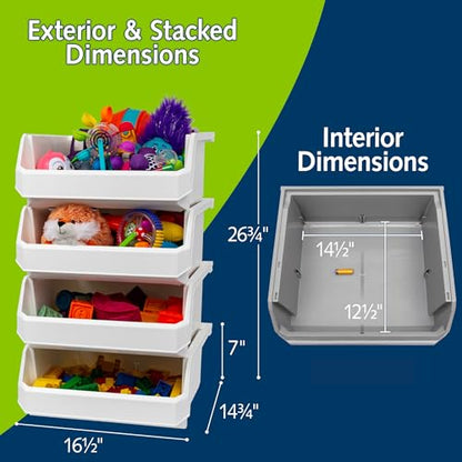 Extra Large Stackable Plastic Storage Bins