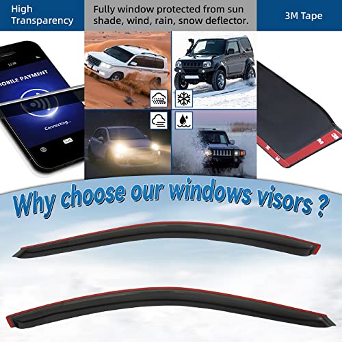 2pcs Window Visors Rain Guards for 94 (2 Count)