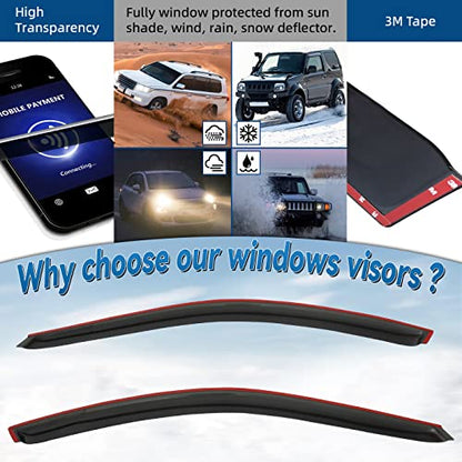 2pcs Window Visors Rain Guards for 94 (2 Count)