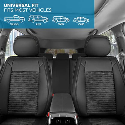 Curated Wicker Leather Seat Covers for Cars & SUVs (2 Count)
