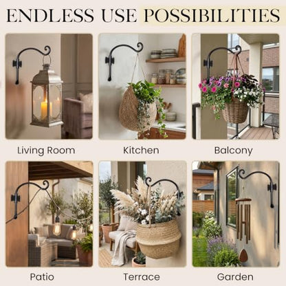 Plant Hangers Outdoor or Indoor Heavy Duty Wall Bracket Hooks (2 Count)