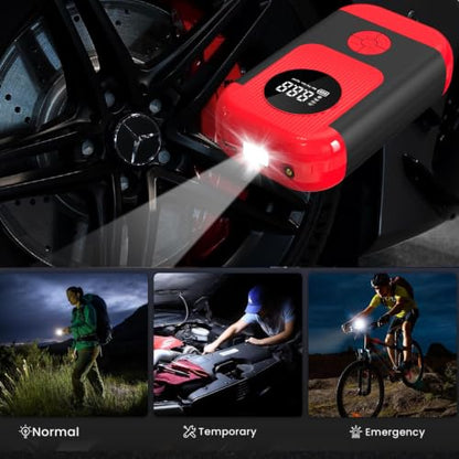 Tire Inflator Portable Air Compressor & Car Jump Starter