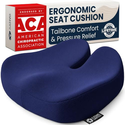 Seat Cushion Memory Foam Chair Cushion for Tailbone Pain Relief