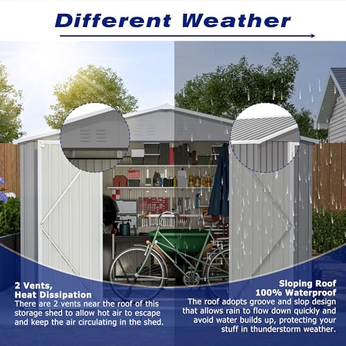8x12 FT Outdoor Storage Shed W