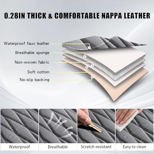 Nappa Faux Leather Car Seat Covers Full Set (2 Count)