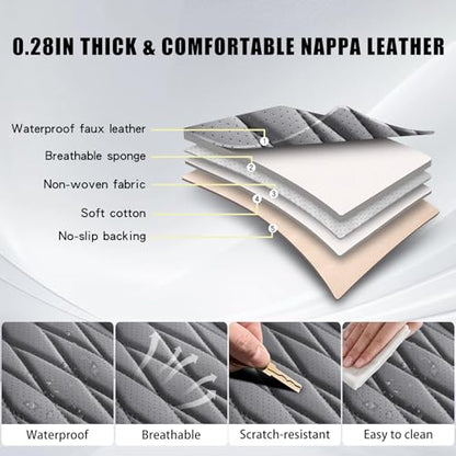 Nappa Faux Leather Car Seat Covers Full Set (2 Count)