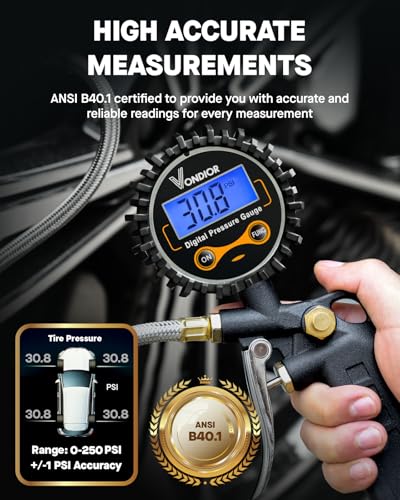 Digital Tire Pressure Gauge with Inflator