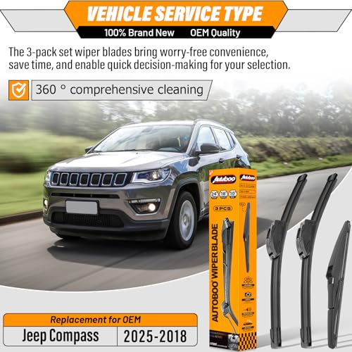 Windshield Wiper Blade Replacement for Jeep Compass 2018