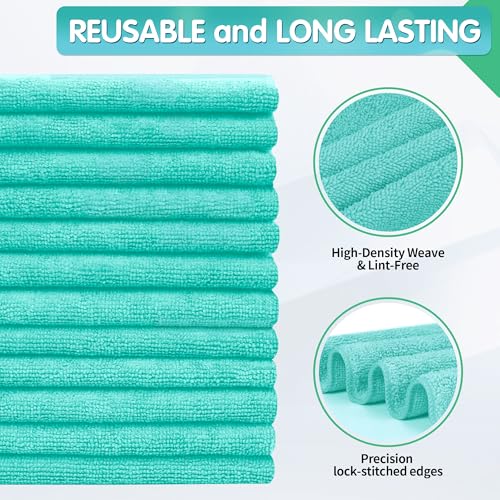 Turquoise Microfiber Cleaning Cloth (12 Count)