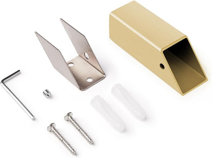 NINETREX Gold Towel Hooks for Bathroom Modern Wall Mounted Heavy Duty SUS304 Stainless Steel Hook ，Square Robe Hooks for Bathroom Kitchen Entryway，Brushed Gold，4 Pack