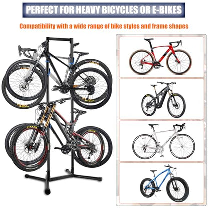 Stand Bike Storage Rack Garage Max 240lbs 4 Bikes with Adjustable Arms