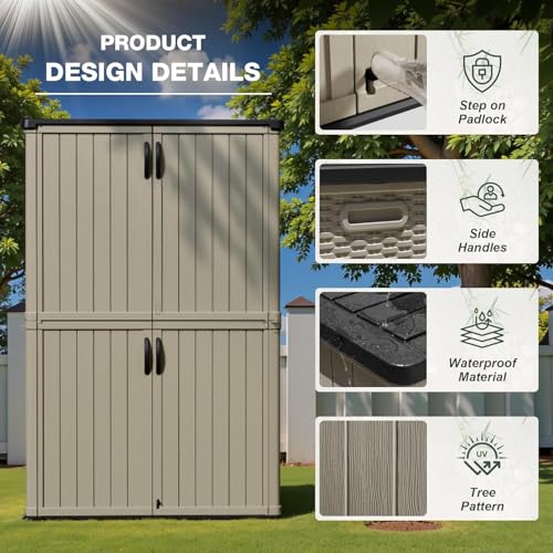 Outdoor Storage Cabinet with Lockable Doors