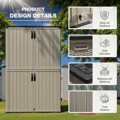 Outdoor Storage Cabinet with Lockable Doors