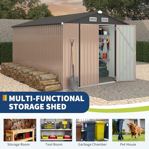 8x12 FT Metal Storage Sheds Outdoor