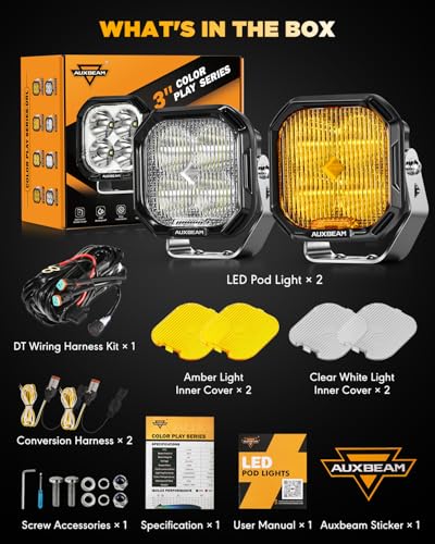 Color Play Series 3 Inch LED Pods Off Road Driving Lights (2 Count)