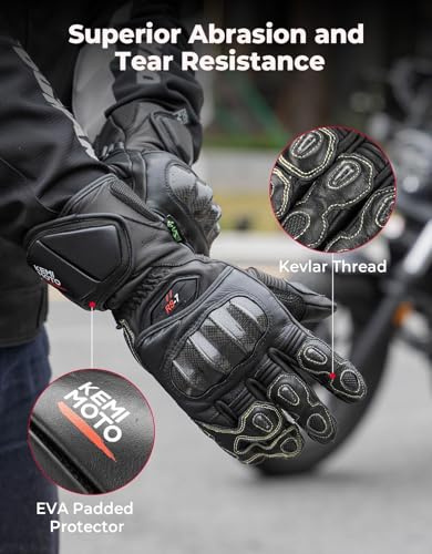 Leather Motorcycle Gloves for Men and Women