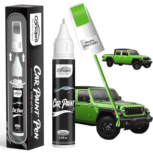 Mojito(PGE/GGE) for Jeep Touch Up Paint Pen, 2 in 1 Car Scratch Remover with Pen Tip and Brush, Precise Color Match for Car Paint Scratch Repair, Quickly and Easily Fix Chips and Nicks