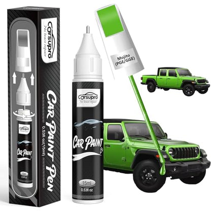 Mojito(PGE/GGE) for Jeep Touch Up Paint Pen, 2 in 1 Car Scratch Remover with Pen Tip and Brush, Precise Color Match for Car Paint Scratch Repair, Quickly and Easily Fix Chips and Nicks