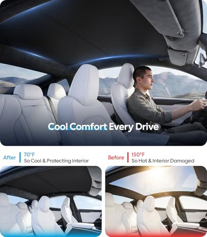 for Tesla Model S Accessories Sunshade Roof (2 Count)