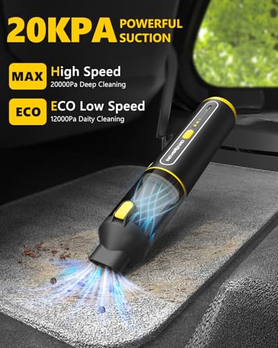 Car Vacuum 20000Pa Powerful Suction Mini Vacuum Cleaner Blowing & Inflating 4