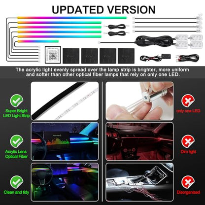 Dreamcolor Acrylic Interior Car LED Strip Light with Wireless APP