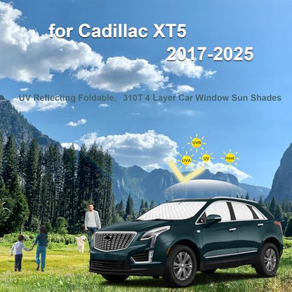 8pcs Thicken Sun Shades for Cadillac XT5 Accessories 2017