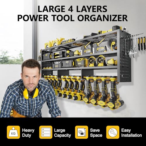 49" W Large Power Tool Organizer Wall Mount