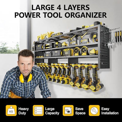49" W Large Power Tool Organizer Wall Mount