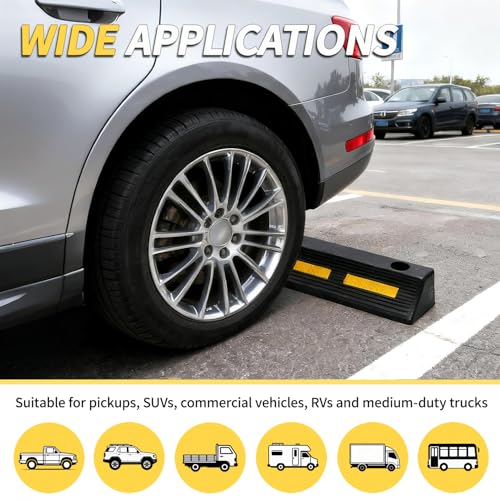 17 in Length Heavy Duty Rubber Wheel Stop 1 Pack