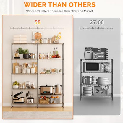 5 Tier Storage Shelves 1430LBS Heavy Duty Metal Shelving