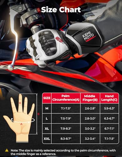 Leather Motorcycle Gloves for Men and Women