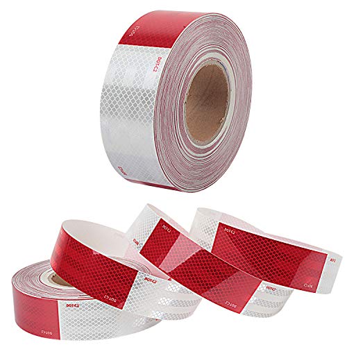 Waterproof Reflective Safety Tape Roll 2"X150' Feet Long Yellow Black DOT C2 Auto Truck Safety Reflector Strips Self (142 Foot)