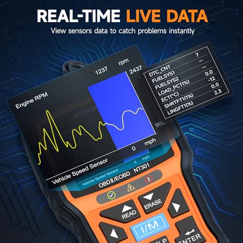 NT301 OBD2 Scanner Live Data Professional Mechanic OBDII Diagnostic Code Reader Tool for Check Engine Light