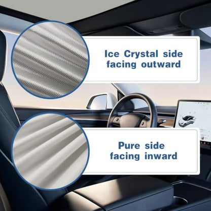 2 Pack Gray Roof Sunshade for Tesla Model 3 (2 Count)