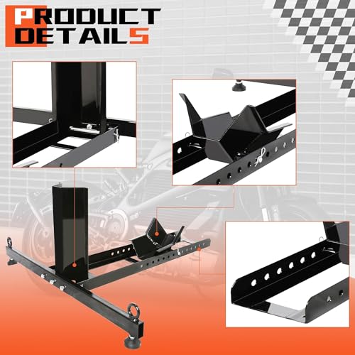 Adjustable Motorcycle Wheel Chock Stand Upright 1800lb Capacity