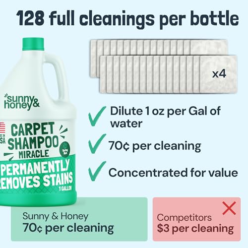 Carpet Cleaner Shampoo Solution for Machines (128 Fl Oz)