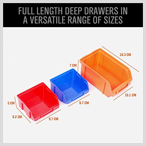Wall Mounted Storage Bins Parts Rack 30PC Organizer Garage Plastic Shop Tool for Men's Gift (30 Count)