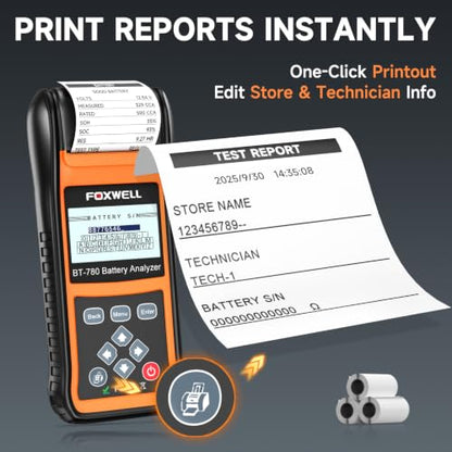 BT780 Battery Tester with Printer 24v