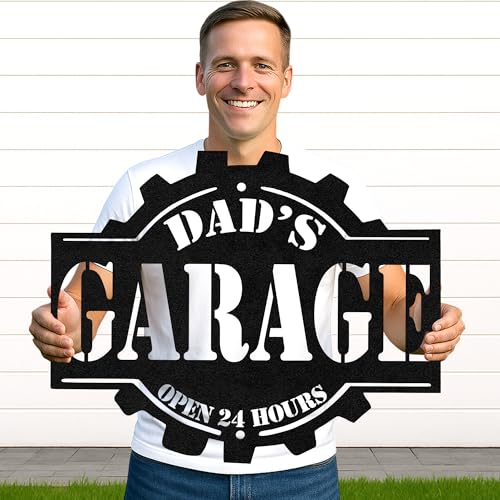 Custom Garage Workshop Metal Sign Personalized Tool Name Wall Art for Car Truck Mechanic Shop Decor Durable Steel Sign for Dad Husband Men’s Auto Workspace or Fence