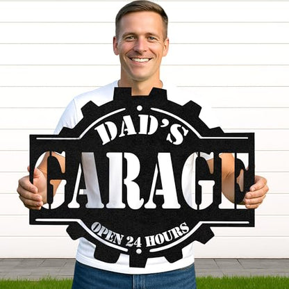 Custom Garage Workshop Metal Sign Personalized Tool Name Wall Art for Car Truck Mechanic Shop Decor Durable Steel Sign for Dad Husband Men’s Auto Workspace or Fence
