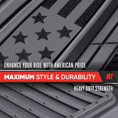 MotorTrend Black Flag Rubber Floor Mats