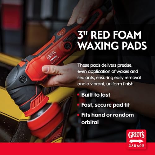3” Red Foam Waxing Pads for Car Detailing (3 Count)