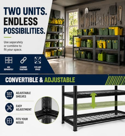 Garage Shelving 5 Tier Heavy Duty Boltless Storage Rack Adjustable