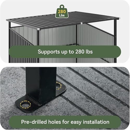 6x6FT Outdoor Trash Can Storage Shed