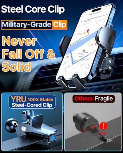True Upgrade for Safety] Car Phone Holder Mount [Patent & Military