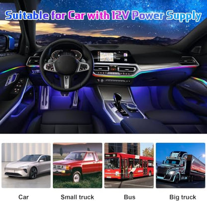 Acrylic Interior Car LED Strip Light with Wireless APP